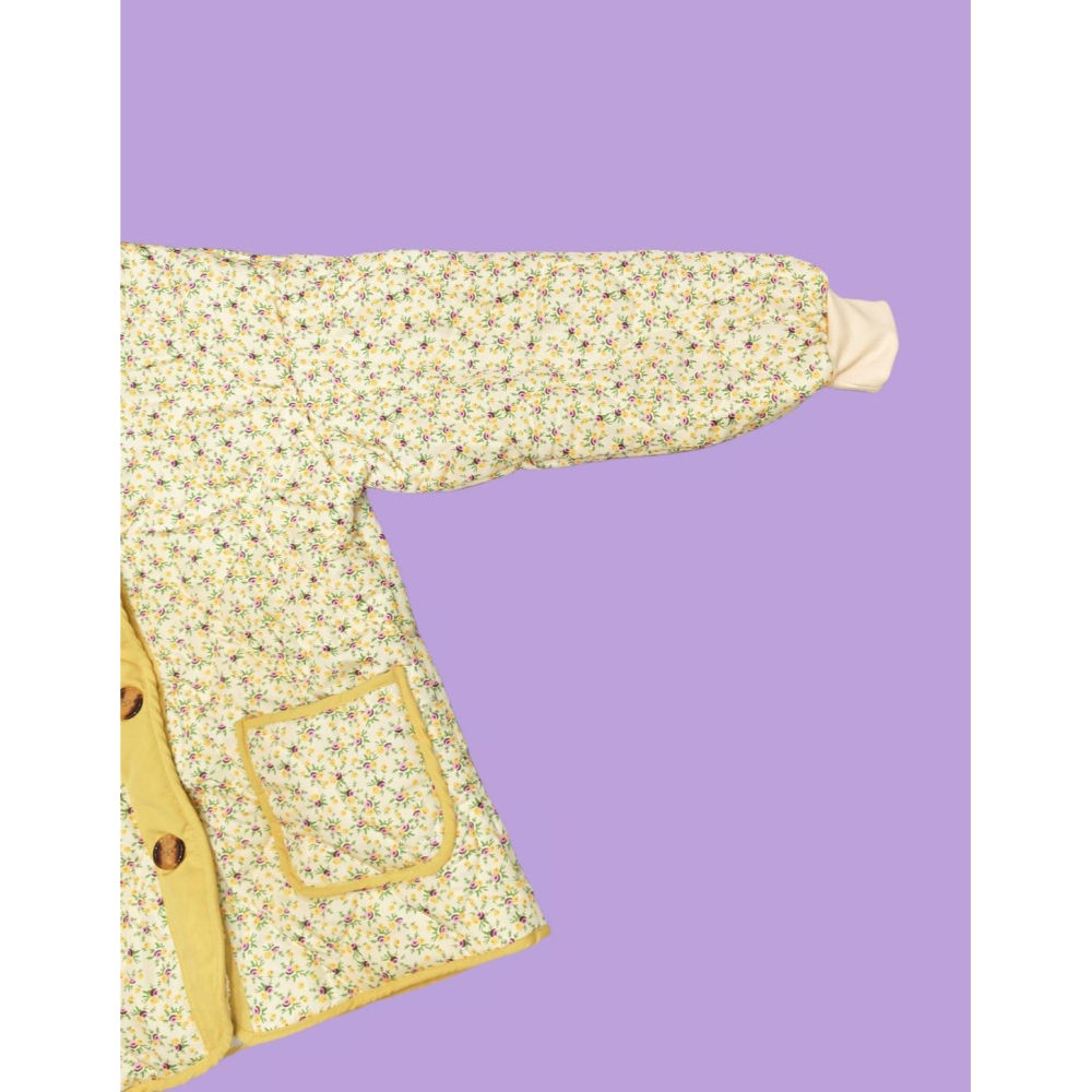 鵝黃碎花外套-細節圖2