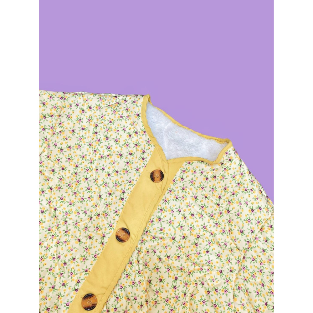 鵝黃碎花外套-細節圖3