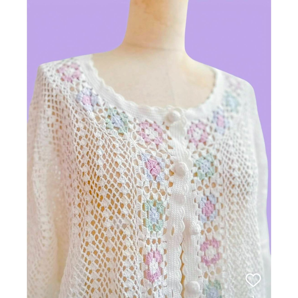 古著針織花朵衫-細節圖2