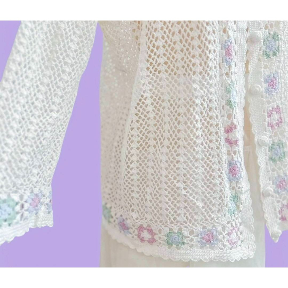 古著針織花朵衫-細節圖3