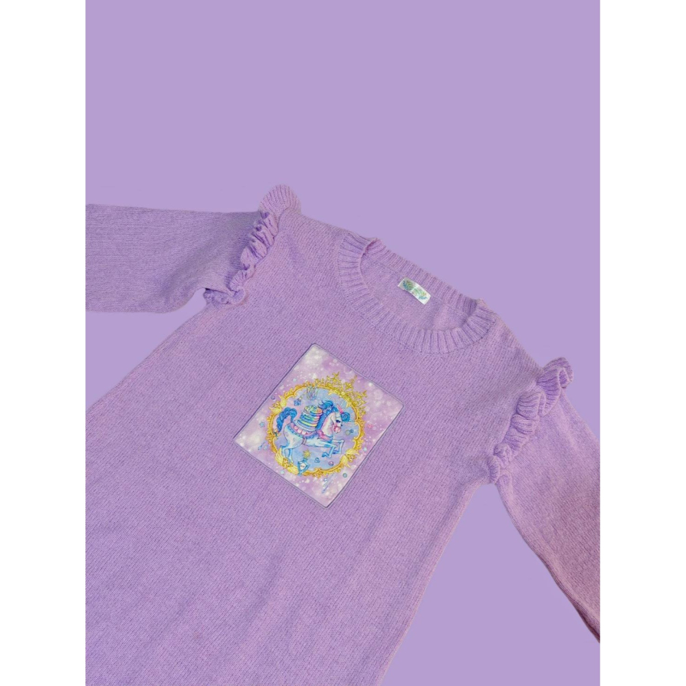 紫色獨角獸毛衣-細節圖3