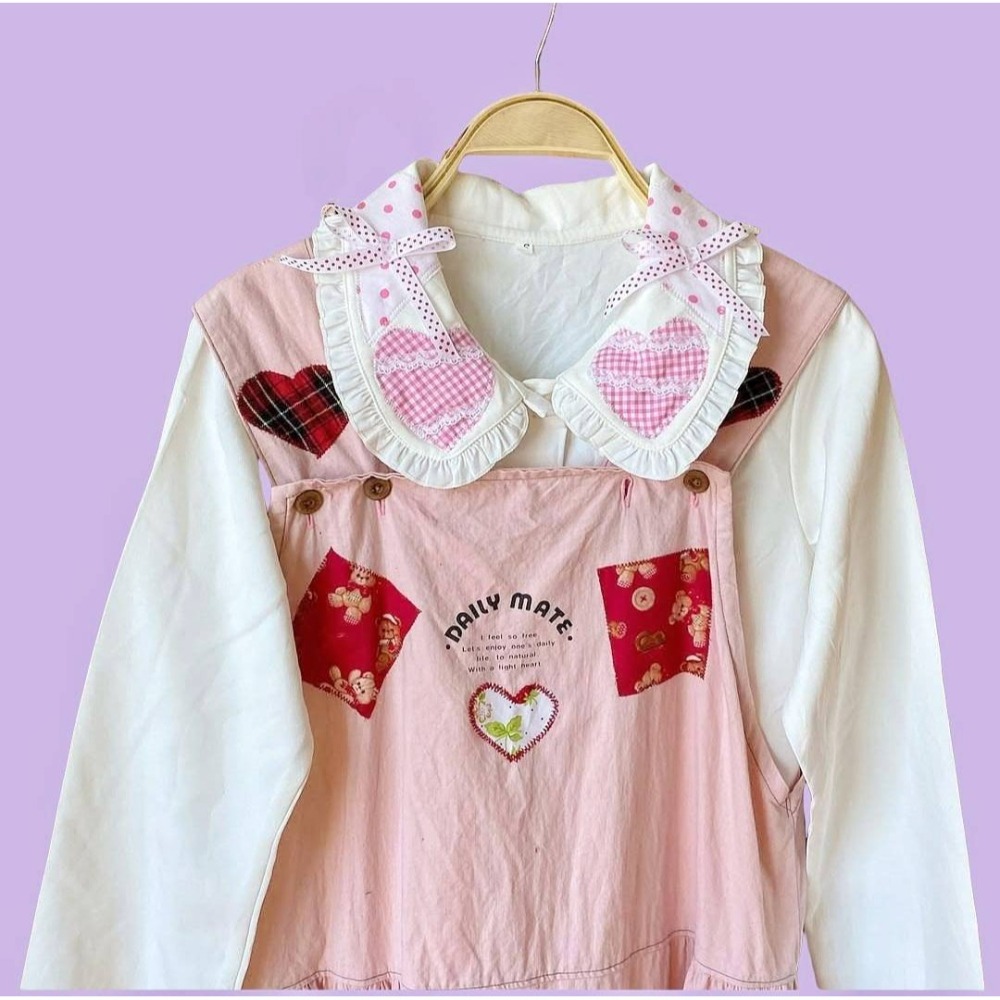 古著粉背心吊帶裙-細節圖2