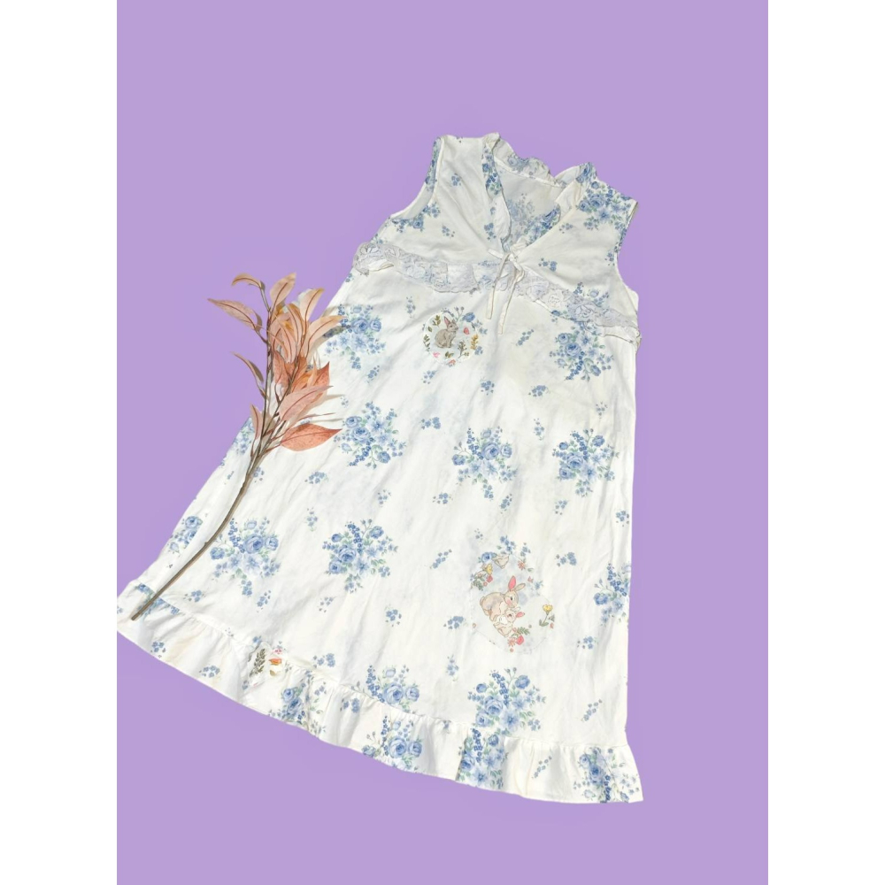 古著淡蘭背心裙-細節圖2