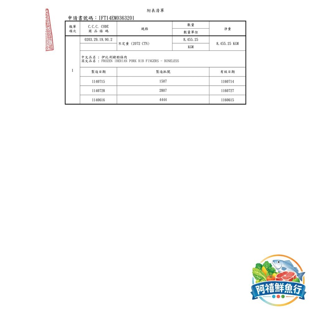 板橋阿禧鮮魚行橡實果 BELLOTA 伊比利豬肋條肉  全站799元免運費 現貨-細節圖6