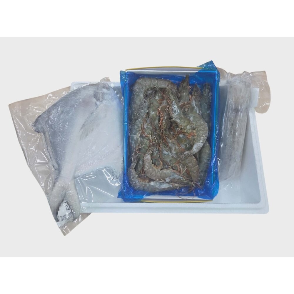 白鯧+大白蝦+軟絲禮盒