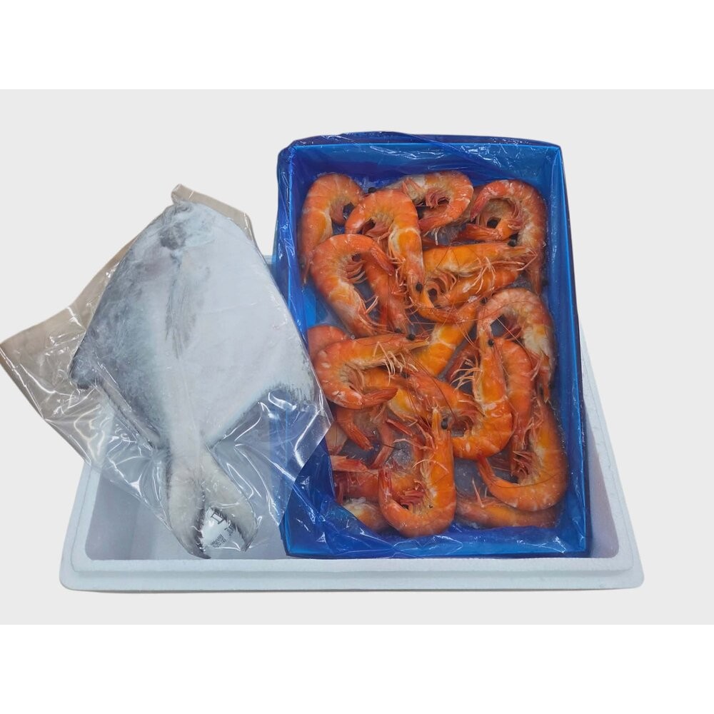 板橋阿禧鮮魚行​🧧【吉祥如意】頂級海鮮禮盒 — ​富貴白鯧 ​鴻運大蝦 ​極品干貝 ​鮮甜軟絲  讓您的心意，大氣又鮮-規格圖5