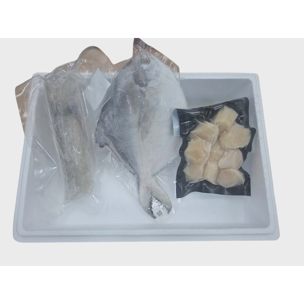 板橋阿禧鮮魚行​🧧【吉祥如意】頂級海鮮禮盒 — ​富貴白鯧 ​鴻運大蝦 ​極品干貝 ​鮮甜軟絲  讓您的心意，大氣又鮮-規格圖5