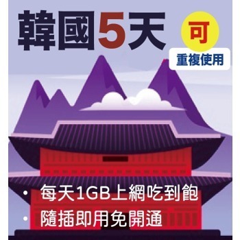 韓國上網卡韓國雙電信SKTelecom+ KT 每天1GB 上網吃到飽 5天與7天(免登記)【桃園嚴選】-細節圖2