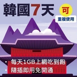 韓國上網卡韓國雙電信SKTelecom+ KT 每天1GB 上網吃到飽 5天與7天(免登記)【桃園嚴選】-細節圖3