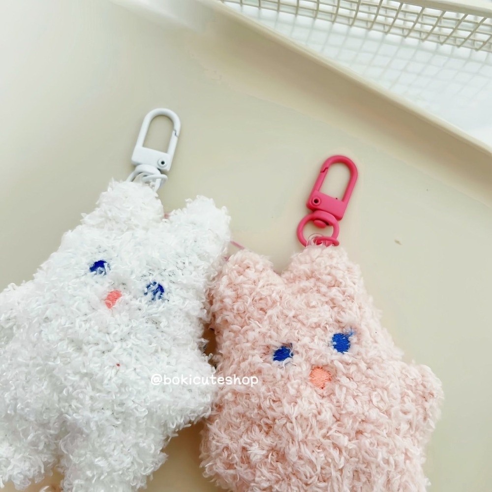 ins DIY多款治愈兔兔毛絨掛飾 鑰匙圈 吊飾-細節圖3
