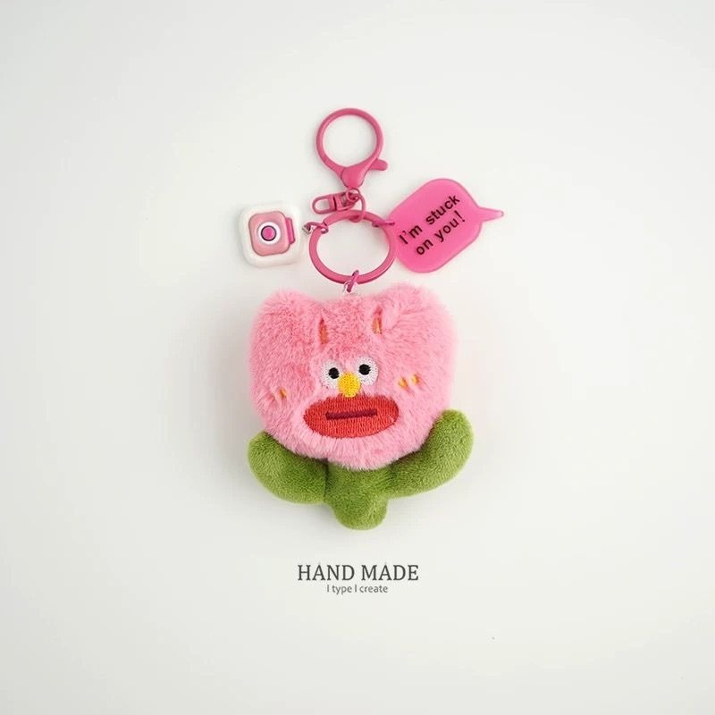 可愛毛絨醜花公仔掛飾 吊飾 鑰匙圈-細節圖2