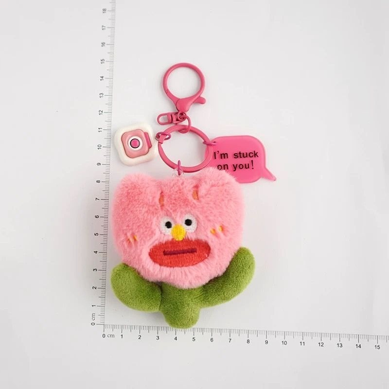 可愛毛絨醜花公仔掛飾 吊飾 鑰匙圈-細節圖3