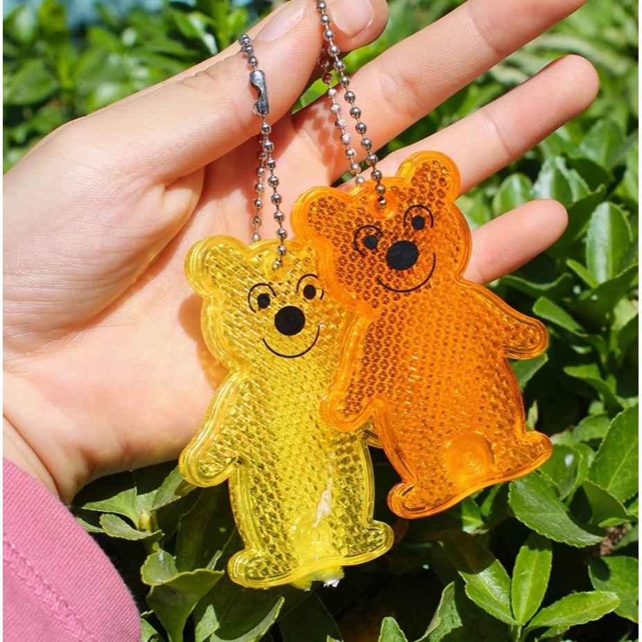 安全標誌小熊夜間反光掛飾/鑰匙圈-細節圖2