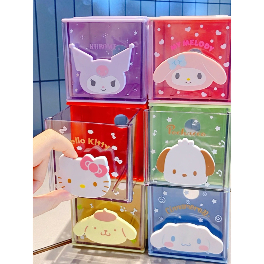三麗鷗系列疊疊樂方形小收納盒｜可愛卡通收納盒 化妝盒 飾品盒 桌面整理盒 疊疊盒 收納神器-細節圖2