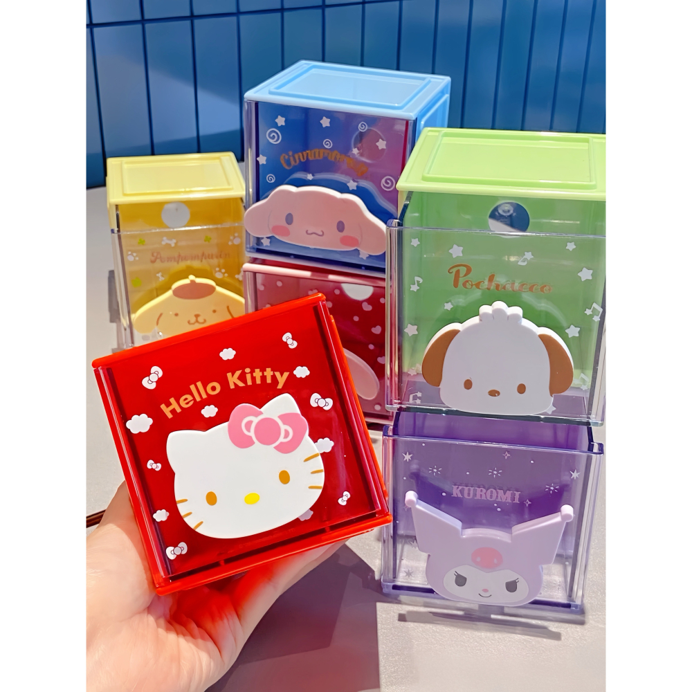 三麗鷗系列疊疊樂方形小收納盒｜可愛卡通收納盒 化妝盒 飾品盒 桌面整理盒 疊疊盒 收納神器-細節圖3