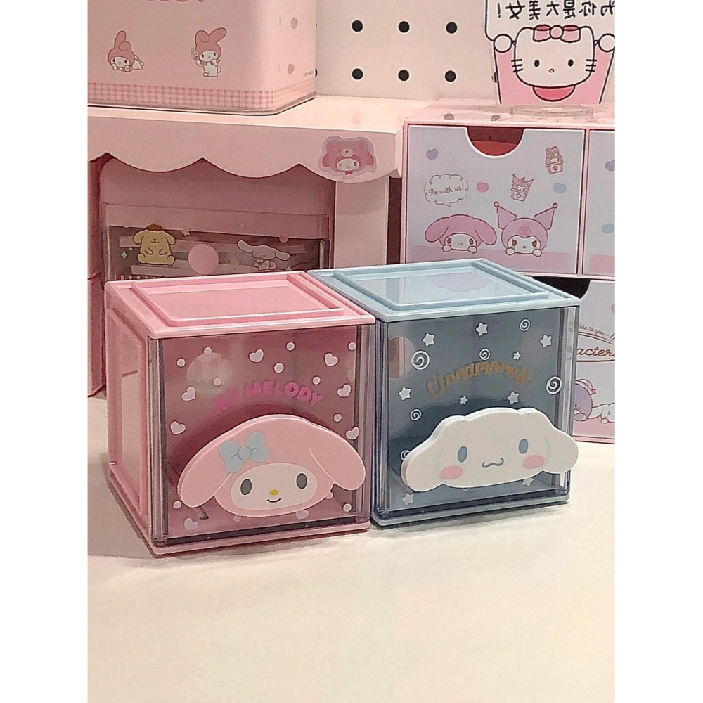 三麗鷗系列疊疊樂方形小收納盒｜可愛卡通收納盒 化妝盒 飾品盒 桌面整理盒 疊疊盒 收納神器-細節圖5