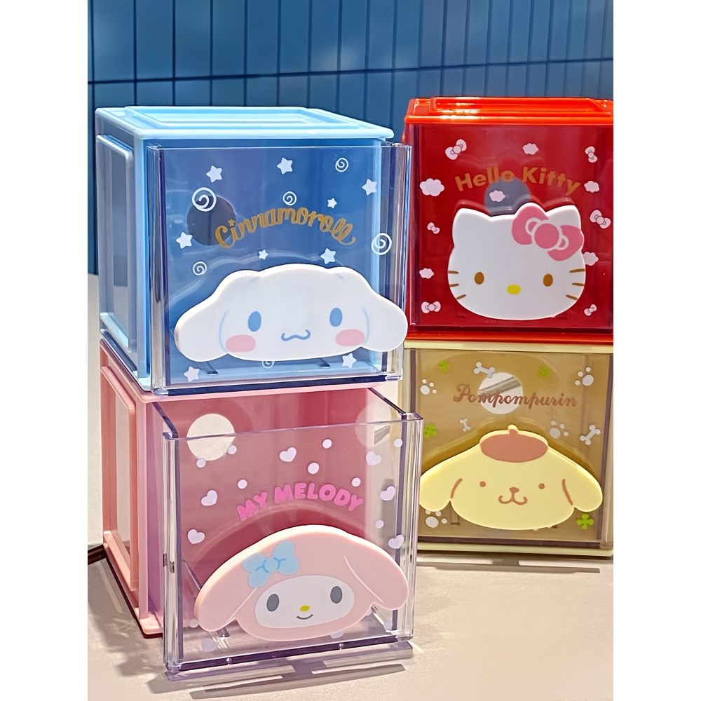 三麗鷗系列疊疊樂方形小收納盒｜可愛卡通收納盒 化妝盒 飾品盒 桌面整理盒 疊疊盒 收納神器-細節圖6