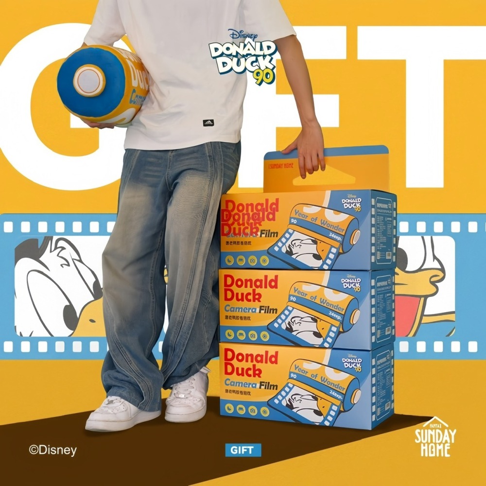 迪士尼｜唐老鴨膠卷抱枕 原創風格 靠墊/午睡枕/擺飾枕/角色居家擺件/拍照造型枕-細節圖7