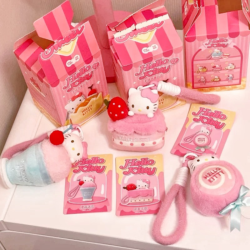 Hello Kitty盲盒吊飾｜甜點造型香薰公仔 毛絨香氛包包吊飾 多款隨機收藏角色掛件-細節圖3