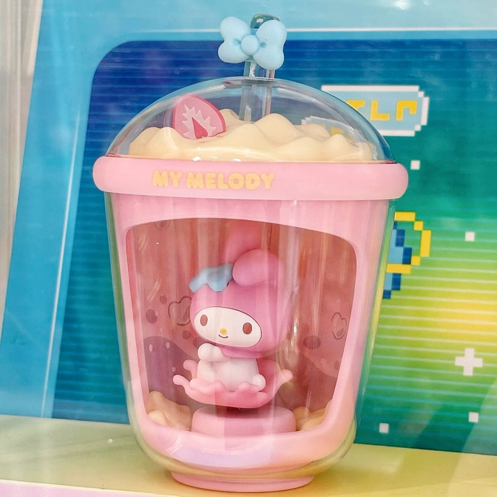 【正版Sanrio家族】奶茶杯造型光動盲盒｜角色擺飾/桌面療癒小物/光線感應/隨機抽抽樂/盲盒-細節圖3