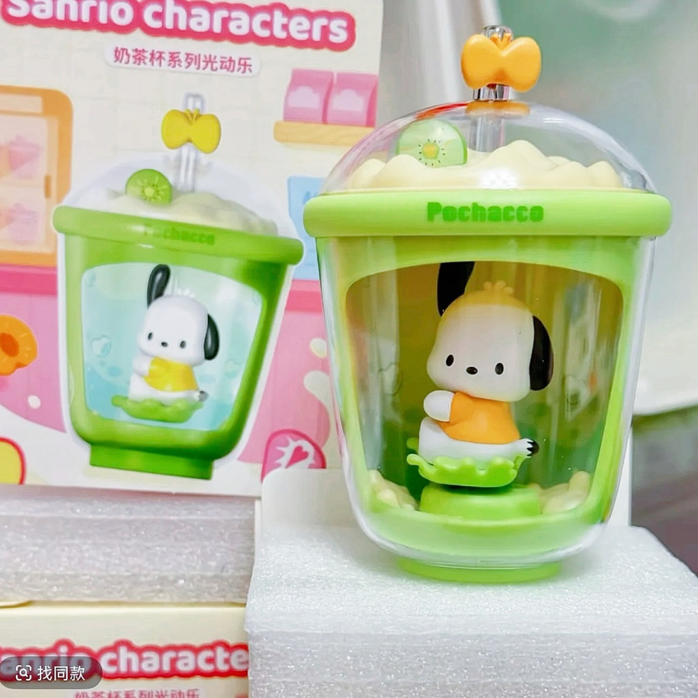 【正版Sanrio家族】奶茶杯造型光動盲盒｜角色擺飾/桌面療癒小物/光線感應/隨機抽抽樂/盲盒-細節圖4
