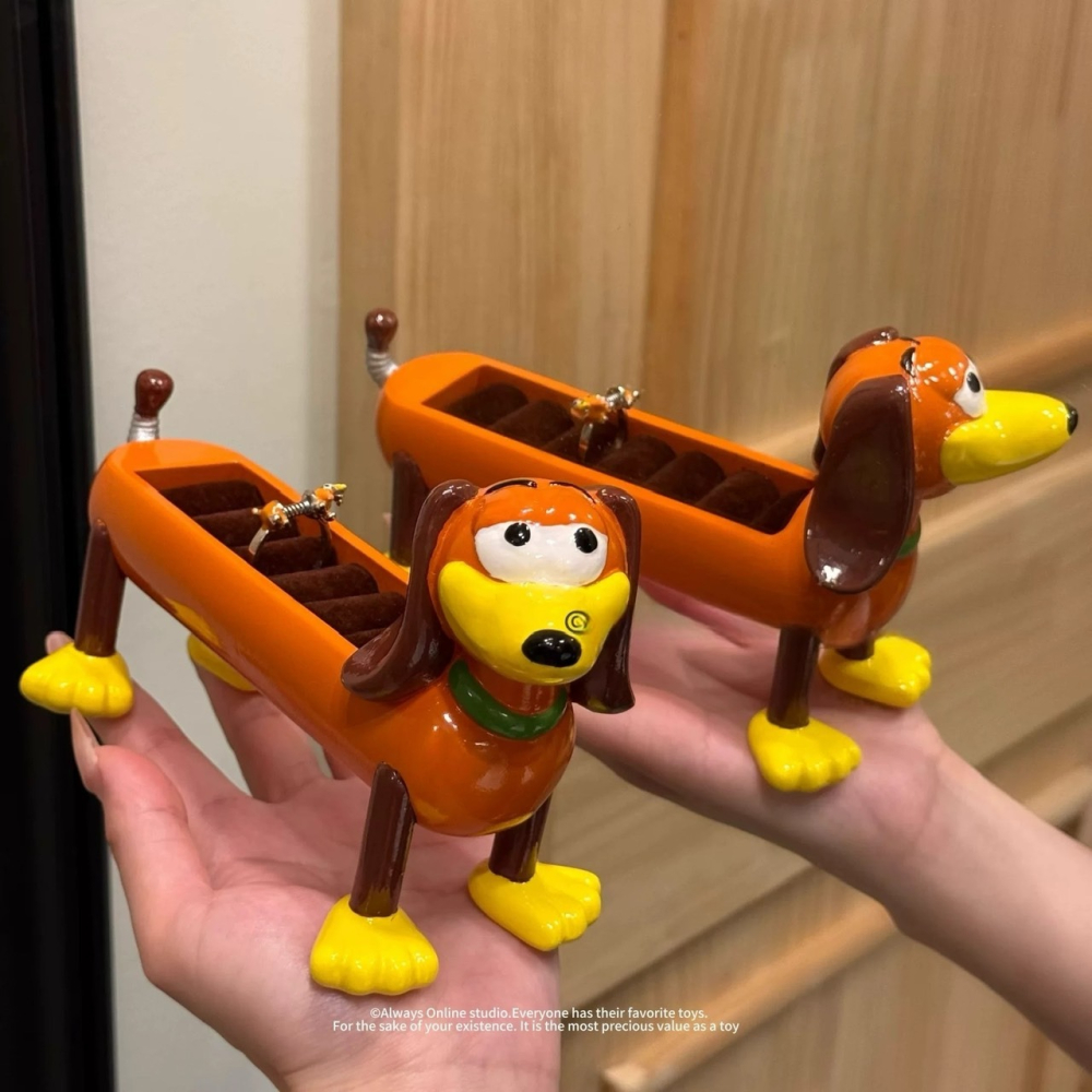 【彈簧狗擺飾首飾盒】角色造型戒指收納｜桌面收納小物/送禮禮物推薦/創意首飾展示架/飾品架🐾-細節圖3