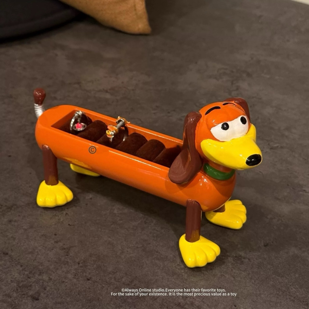 【彈簧狗擺飾首飾盒】角色造型戒指收納｜桌面收納小物/送禮禮物推薦/創意首飾展示架/飾品架🐾-細節圖4