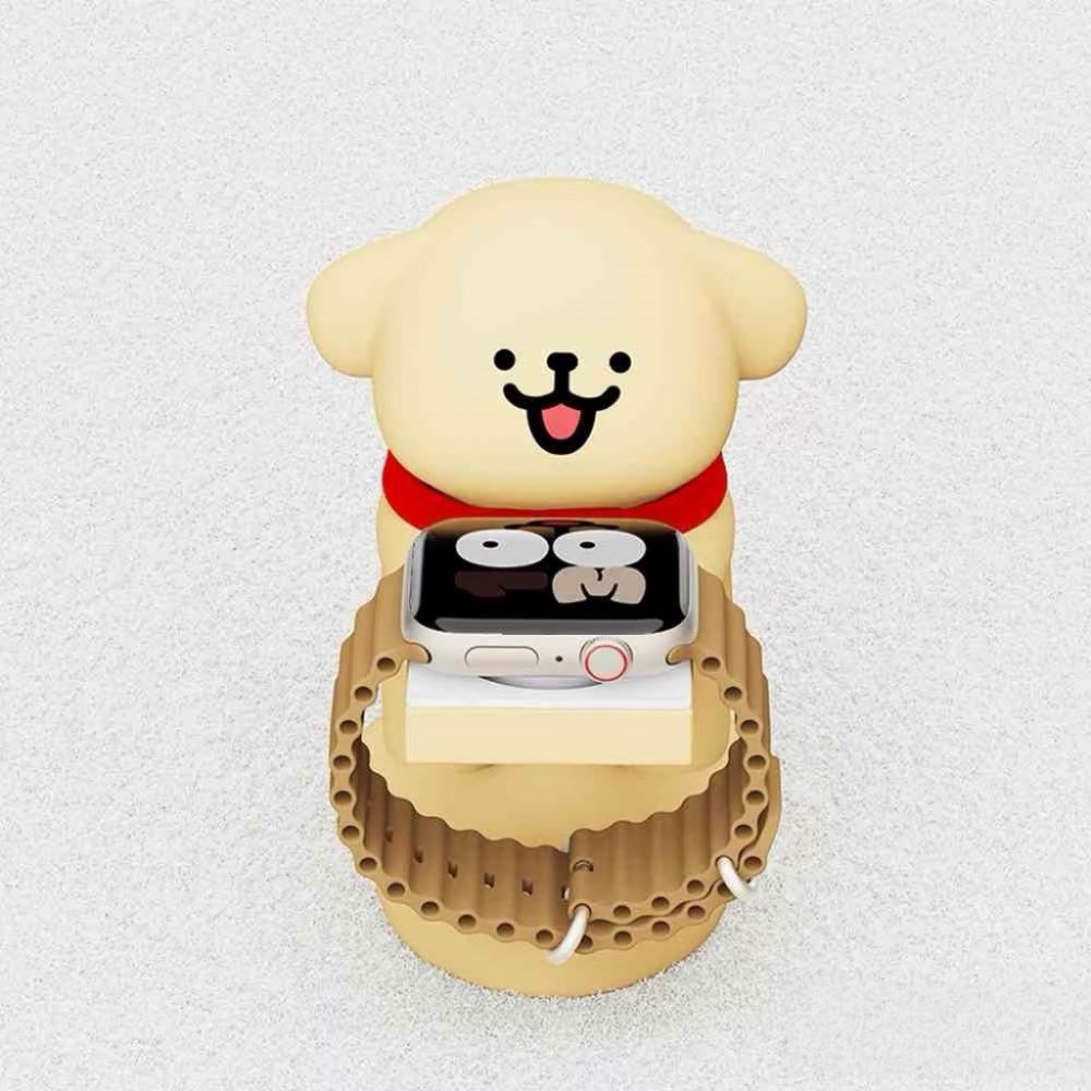 【線條小狗充電座】線條小狗 AppleWatch 充電座 手錶支架 收納支架 可愛桌面裝飾 手錶充電器-細節圖2
