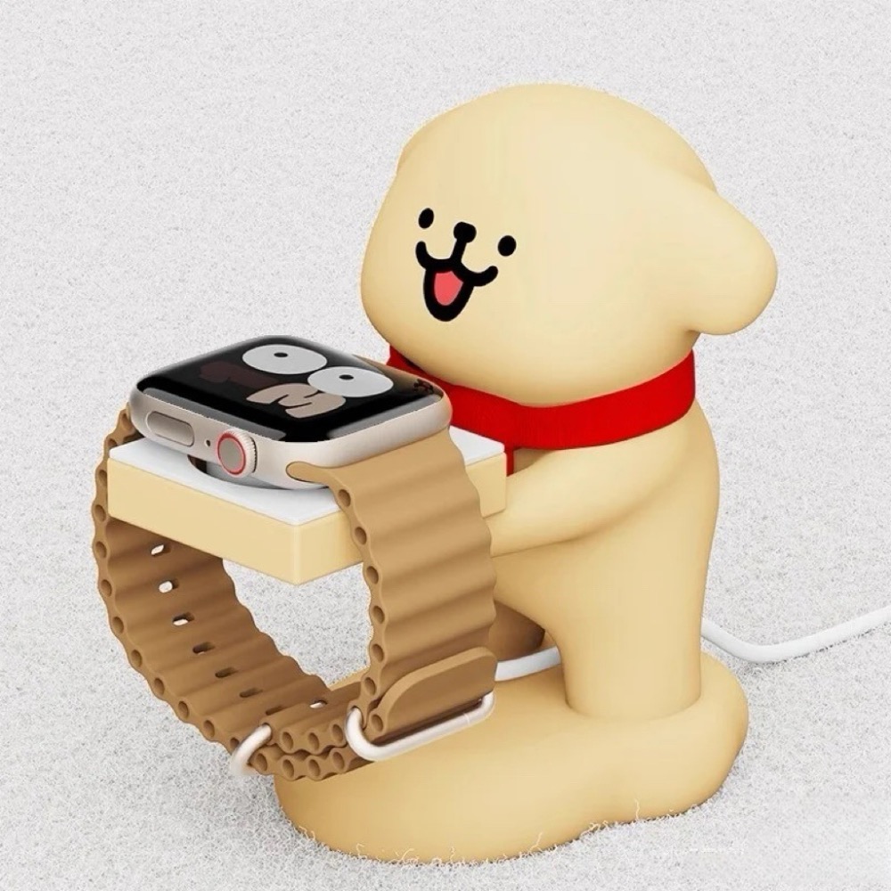 【線條小狗充電座】線條小狗 AppleWatch 充電座 手錶支架 收納支架 可愛桌面裝飾 手錶充電器-細節圖3