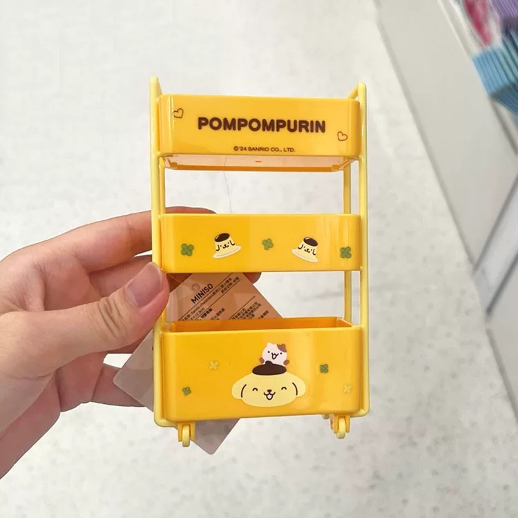【Sanrio三層小推車】三麗鷗三層收納架 ｜桌面收納 ｜置物架 ｜文具化妝品收納盒 ｜置物盒 ｜推車-規格圖7