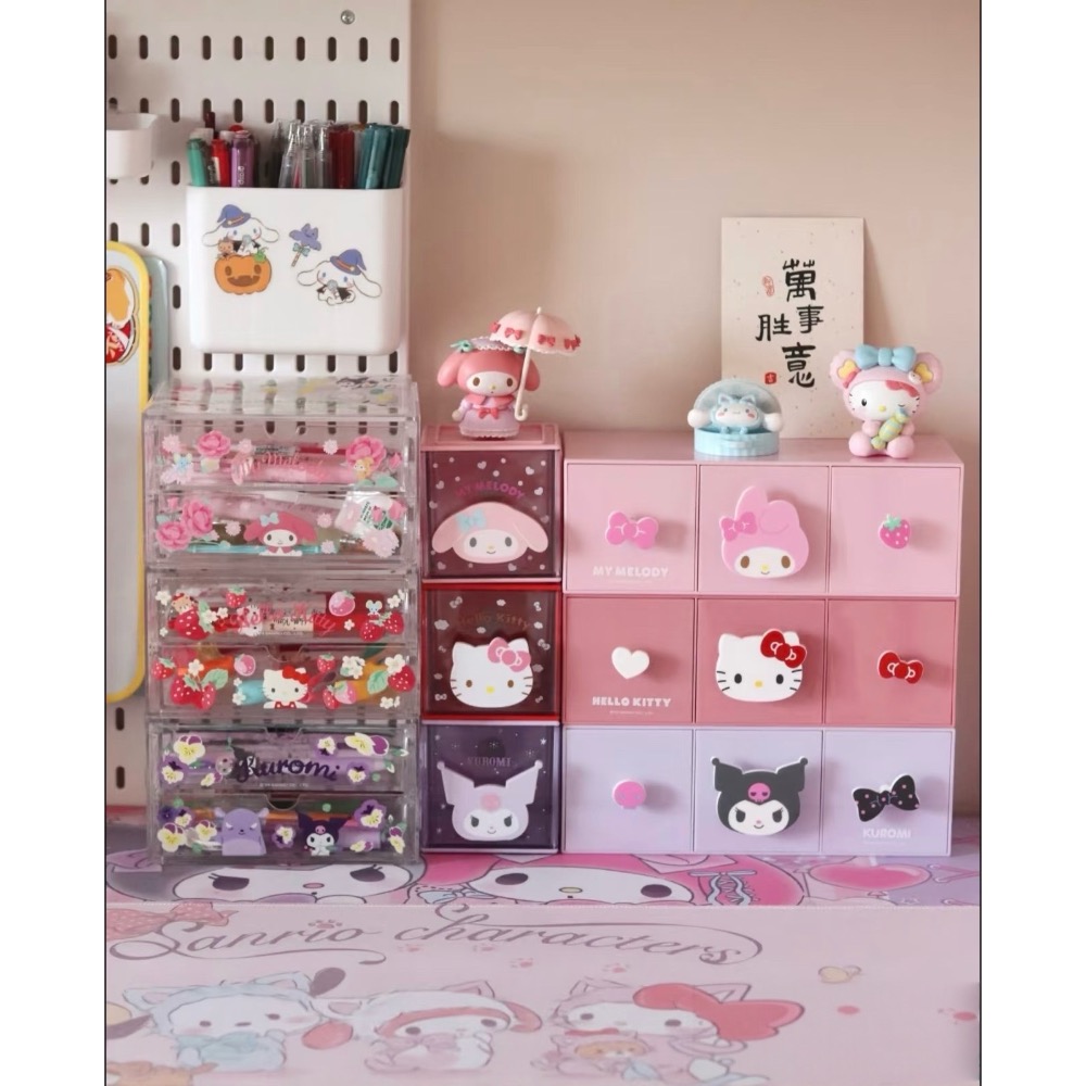 【Sanrio抽屜收納盒】三麗鷗卡通收納抽屜盒 桌面小收納 ｜抽屜櫃 ｜文具收納盒 ｜收納｜桌面收納-細節圖2