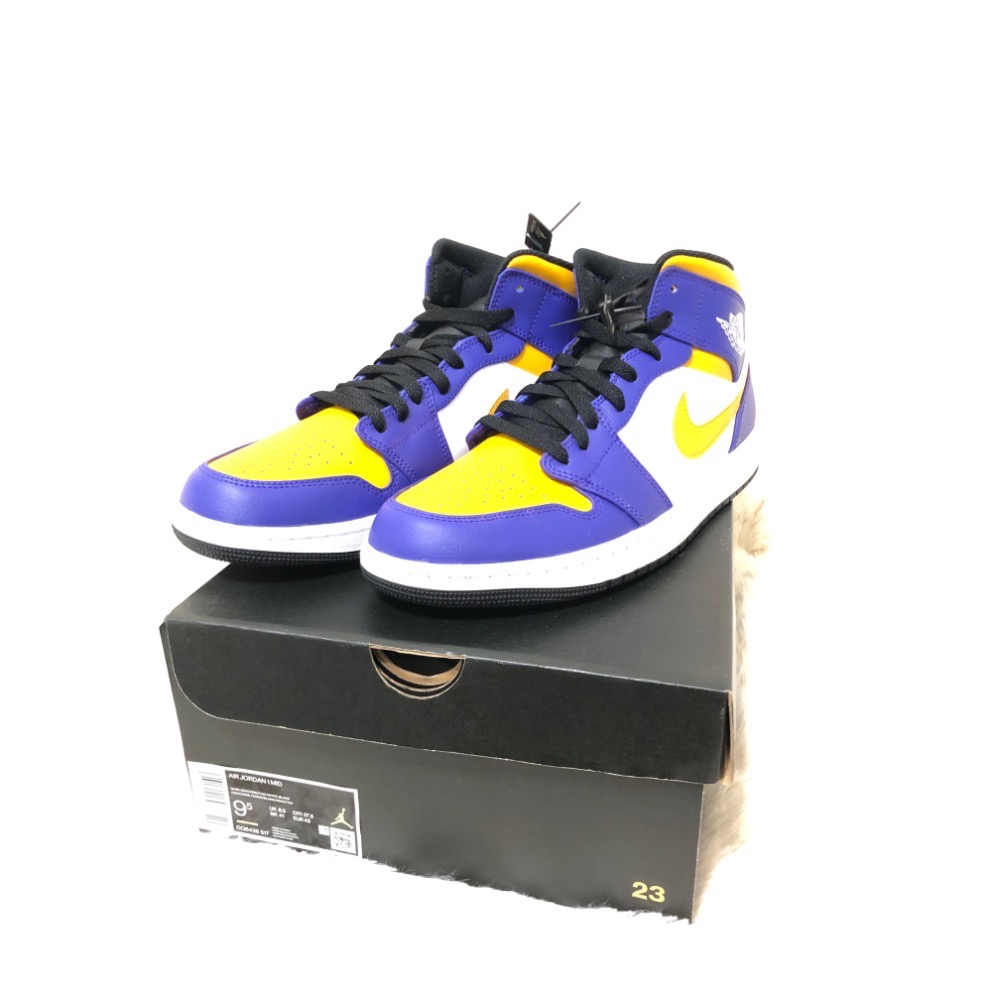 Jordan mid 紫金配色 湖人配色-細節圖3