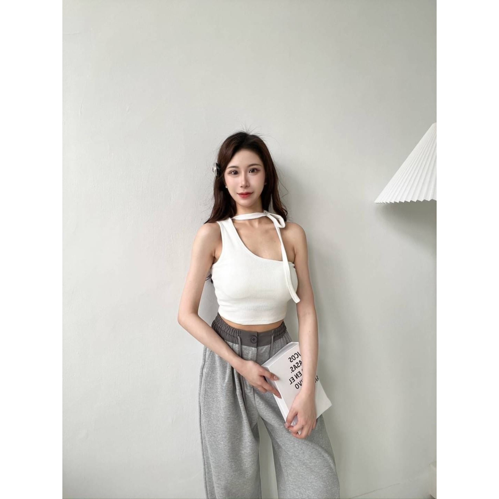 【Aries.shop】實拍my單邊造型綁帶背心bra top  女裝-細節圖5