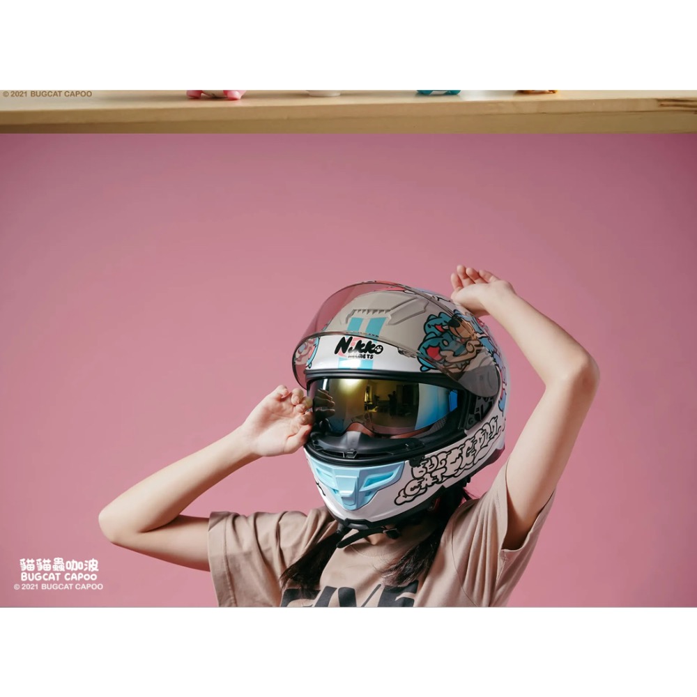 N806 咖波夜光全罩式安全帽-細節圖6