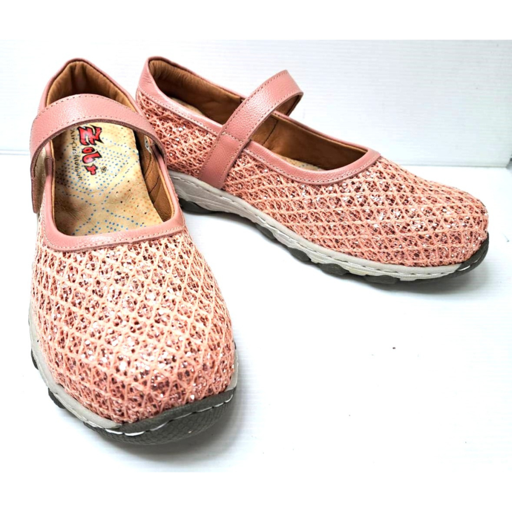 零碼鞋 8.5號  Zobr 路豹 氣墊娃娃鞋 DD162 粉彩色 ( DD系列 )特價:990元 (不織布+牛皮鞋面)-細節圖4