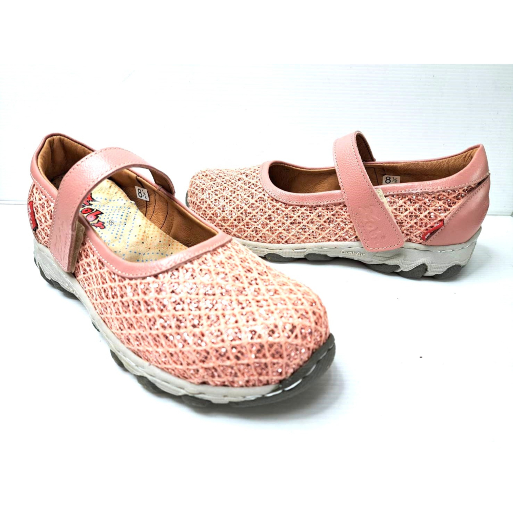 零碼鞋 8.5號  Zobr 路豹 氣墊娃娃鞋 DD162 粉彩色 ( DD系列 )特價:990元 (不織布+牛皮鞋面)-細節圖5