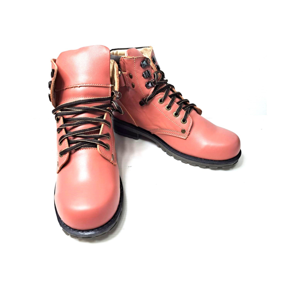 零碼鞋 7.5號 Zobr 路豹 女款 牛皮氣墊短靴 K57 粉紅色 特價:1390元 K系列 鞋面有色差-細節圖4