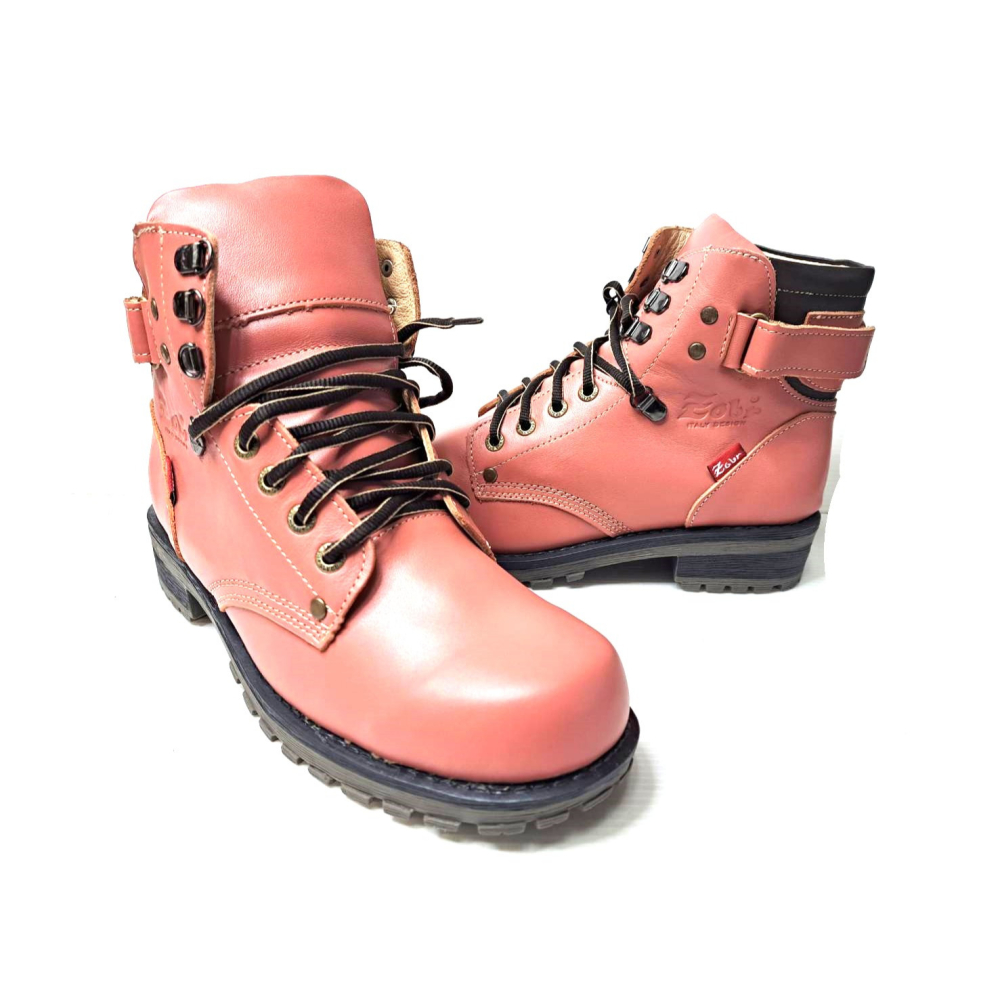 零碼鞋 7.5號 Zobr 路豹 女款 牛皮氣墊短靴 K57 粉紅色 特價:1390元 K系列 鞋面有色差-細節圖5