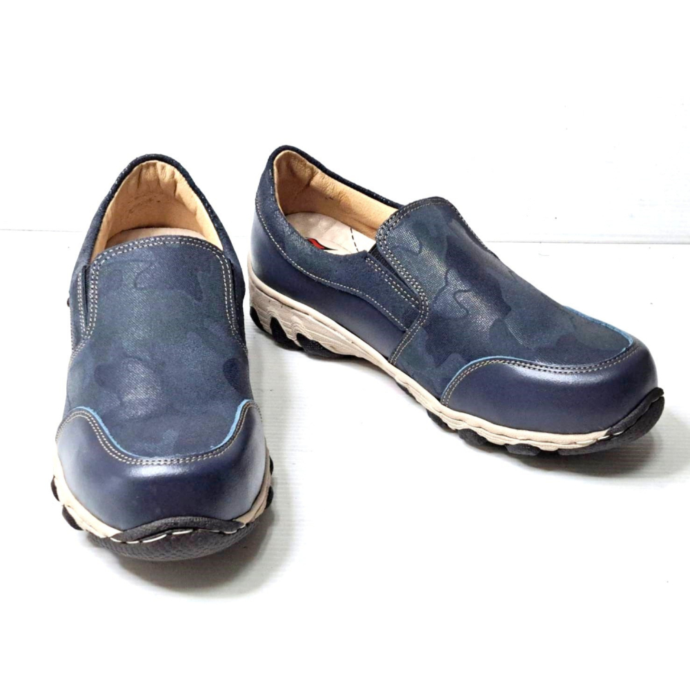 零碼鞋 6號 Zobr 路豹女款 牛皮氣墊方便鞋 DD80 深藍色 (DD系列) 特價1090元  #路豹  #ZOBR-細節圖4