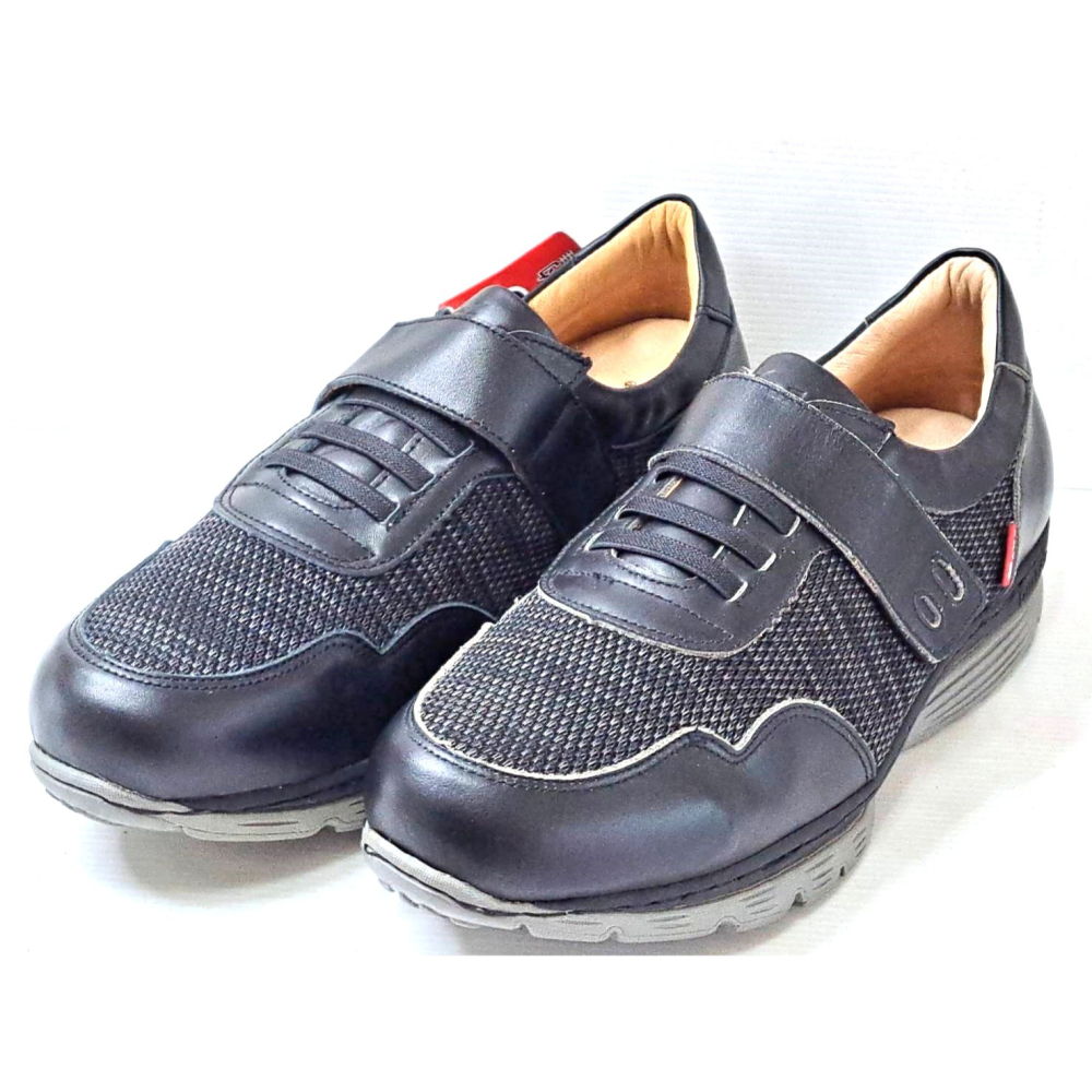 零碼鞋 30號 Zobr路豹純手工製造氣墊休閒男鞋 Z136 黑織色 特價:990元 輕底台 雙氣墊款 Z系列-細節圖3