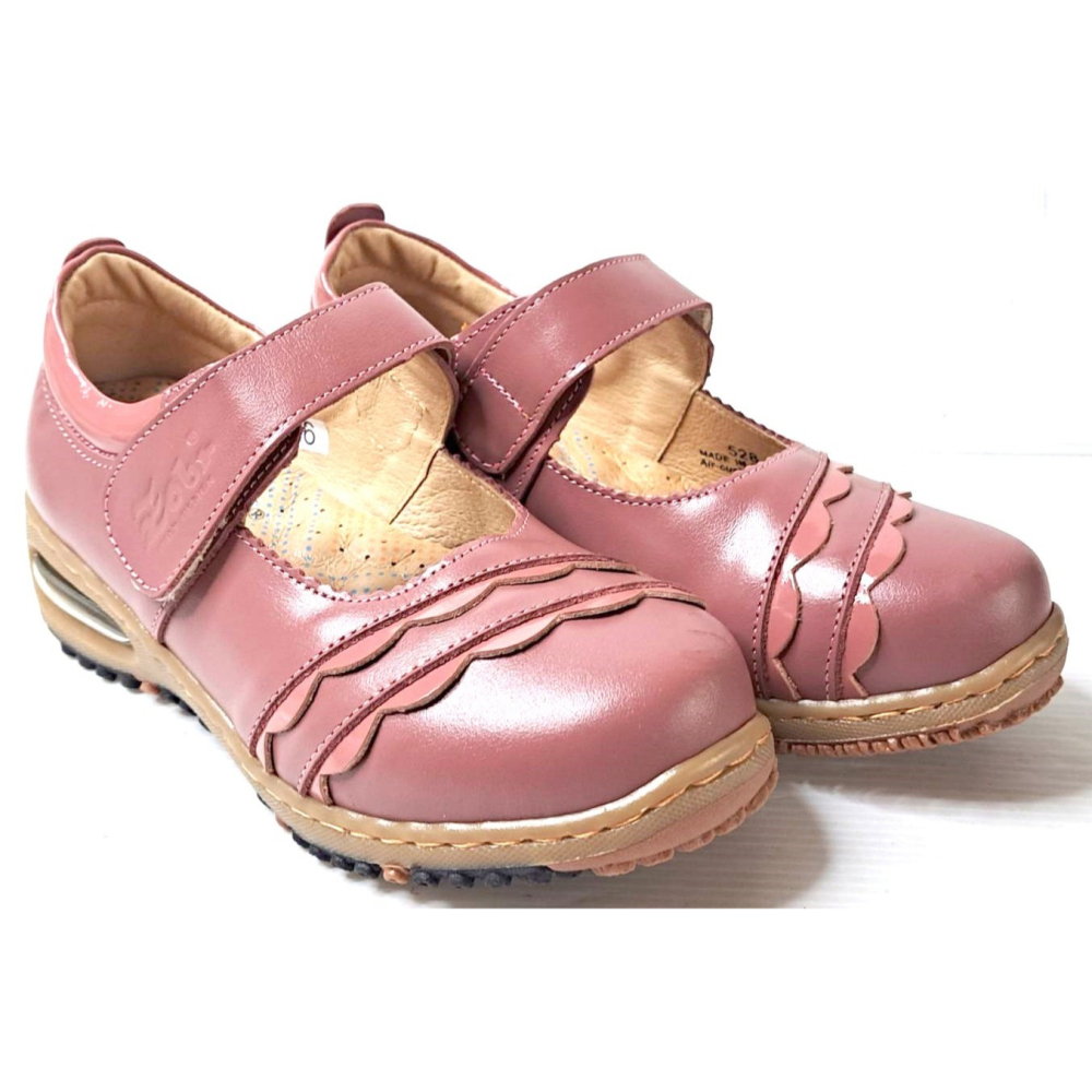 零碼鞋 6號 Zobr 路豹 女款 牛皮氣墊娃娃鞋 BB528 粉芋色 (BB 系列 ) 特價 1090 元雙氣墊款-細節圖3