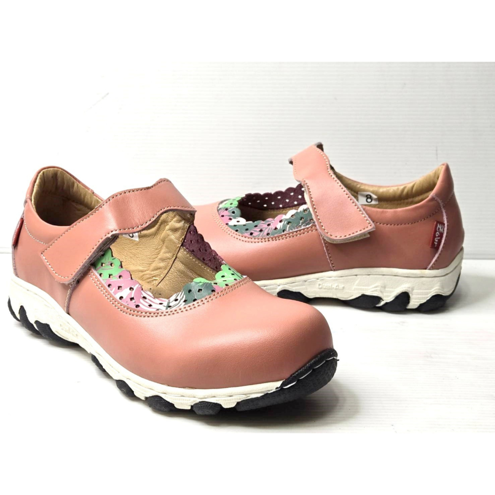 零碼鞋 8號 Zobr 路豹 氣墊娃娃鞋 DD656 粉綠彩色 ( DD系列 )特價:990元 #ZOBR  #娃娃鞋-細節圖5