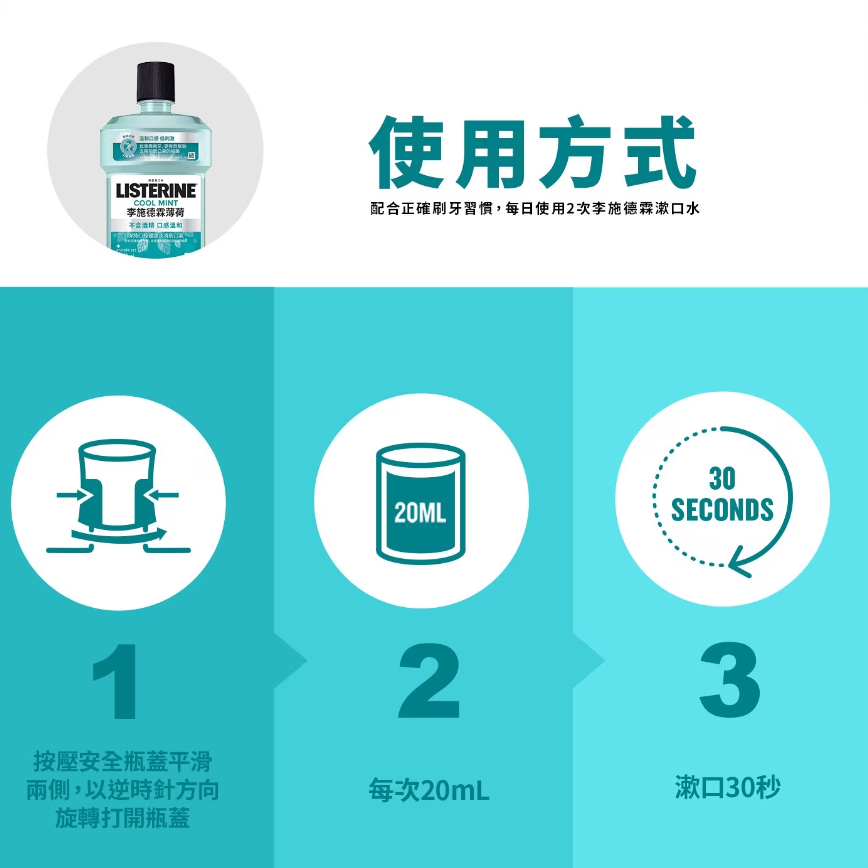 【好市多代購#限時特價】李施德霖 無酒精漱口水 750毫升 X 4入~04/12-細節圖4