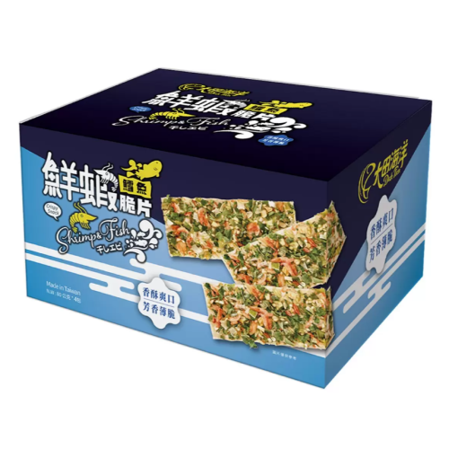 【好市多代購】(原箱寄出/膠帶加固)大田海洋 鱈魚鮮蝦脆片 80公克 X 4包