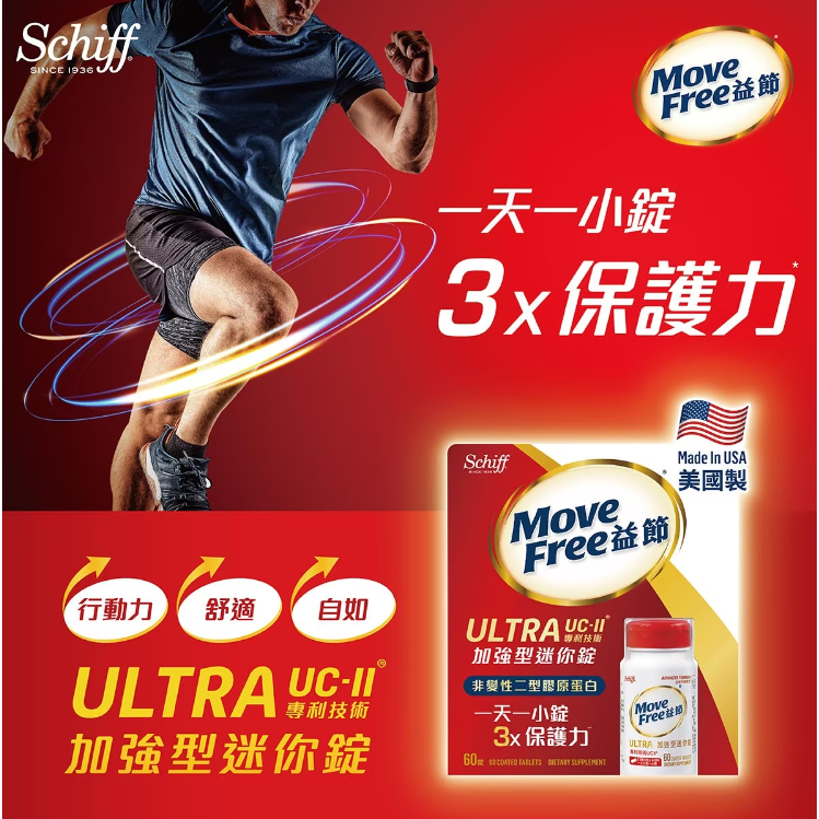 【好市多代購#限時特價】益節 加強型迷你錠 60錠 Schiff Move Free UC-II~05/10-細節圖3