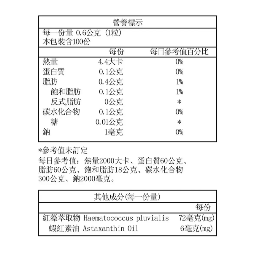 【好市多代購】trunature 紅藻萃取蝦紅素軟膠囊 100粒-細節圖3