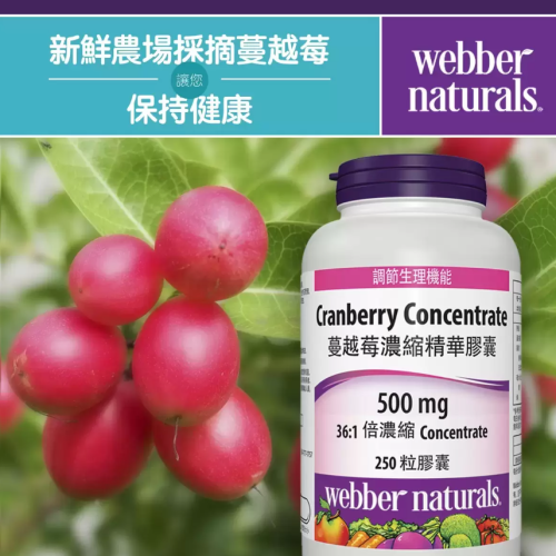 【好市多代購】Webber Naturals 蔓越莓濃縮精華膠囊 250粒