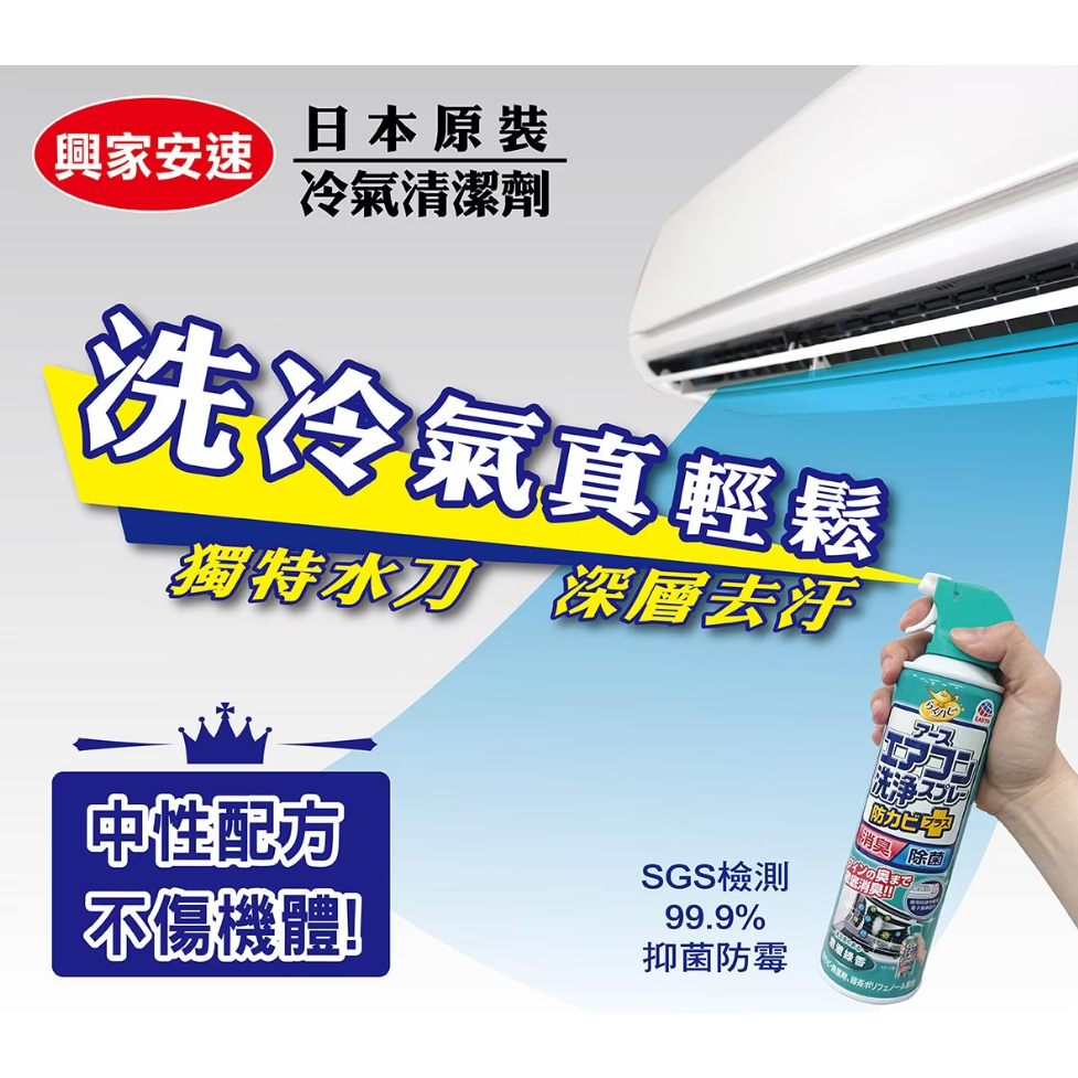 【好市多代購】興家安速 冷氣清潔劑 澄澈綠香 420毫升 X 4入-細節圖5