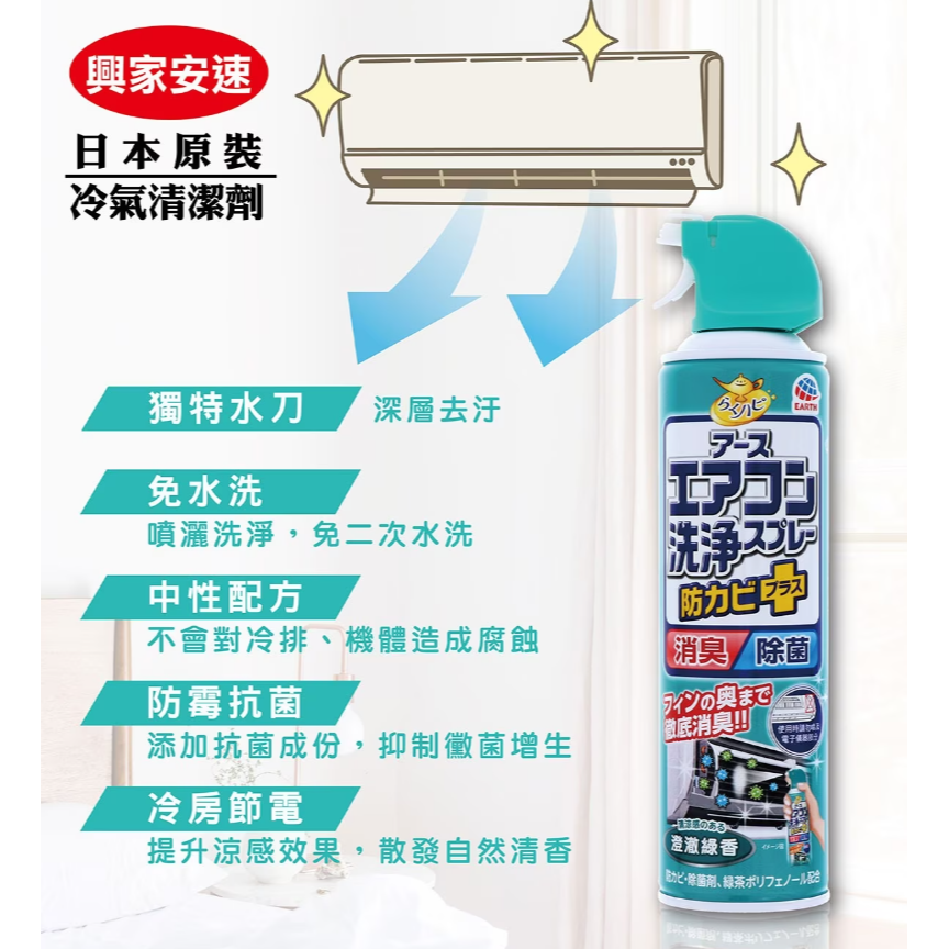 【好市多代購】興家安速 冷氣清潔劑 澄澈綠香 420毫升 X 4入-細節圖8