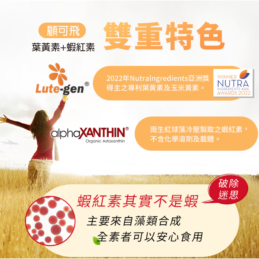 【好市多代購】顧可飛 黃金比例金盞花葉黃素+紅藻蝦紅素軟膠囊 130粒-細節圖4